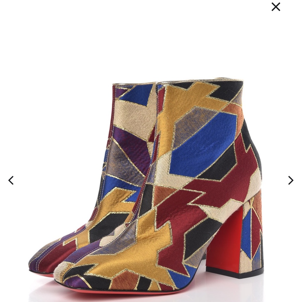Christian Louboutin Hilconico 85 Tissu Geometrique/Nap Silk 42 - Picture 1 of 10